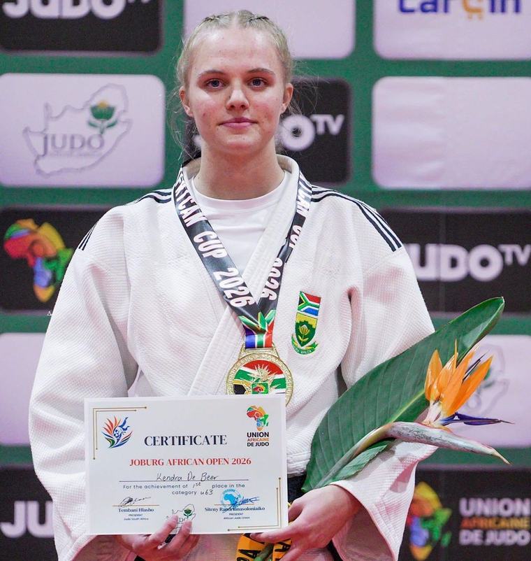 Teen judoka Kendra de Beer eyes Mozambique after African Cup triumph